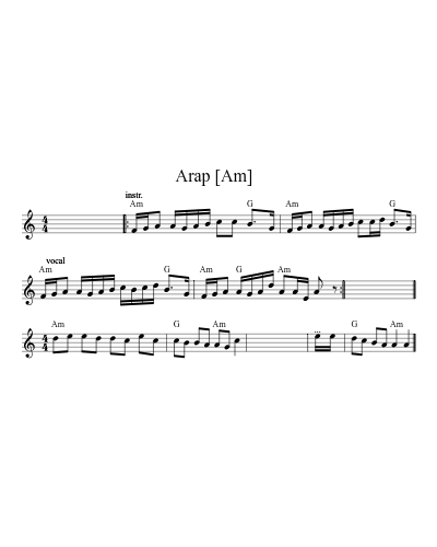 Arap   [Am] sheet music preview