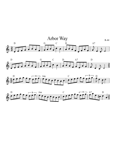 Arbor Way sheet music preview