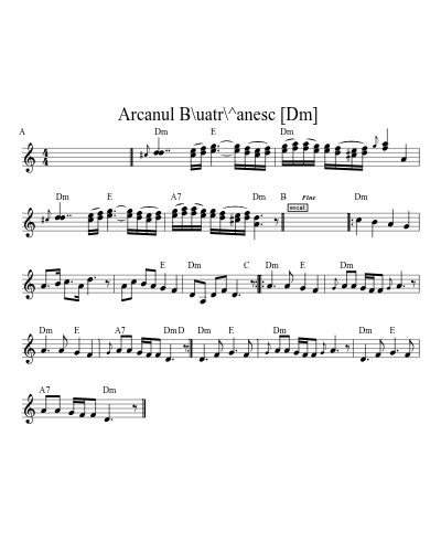 Arcanul B\uatr\^anesc  [Dm] sheet music preview