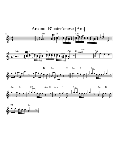 Arcanul B\uatr\^anesc  [Am] sheet music preview