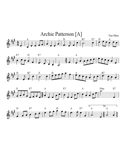 Archie Patterson   [A] sheet music preview