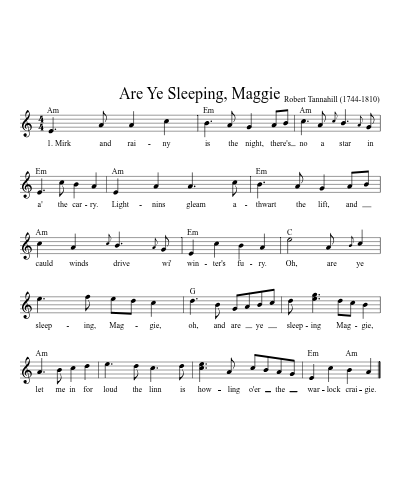 Are Ye Sleeping, Maggie