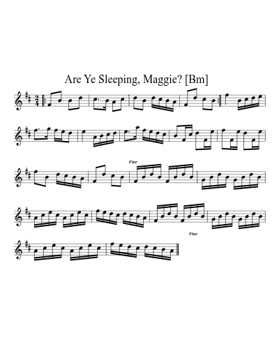 Are Ye Sleeping, Maggie?   [Bm]