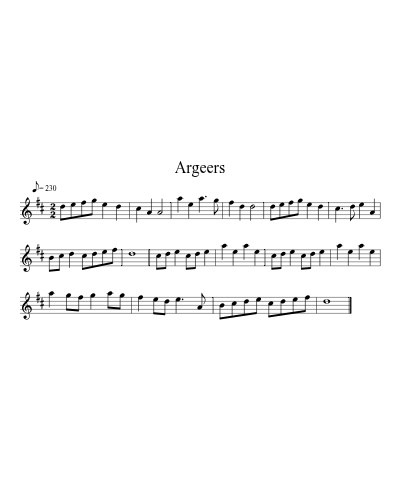 Argeers sheet music preview