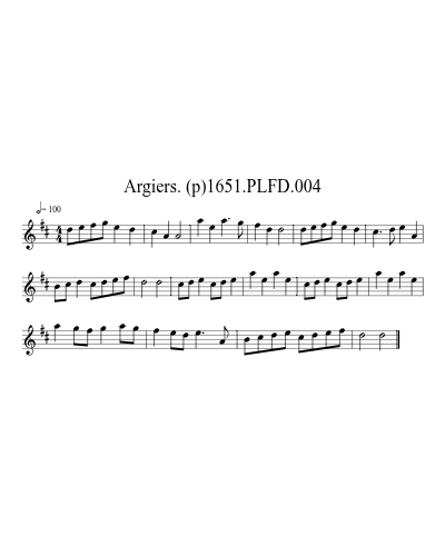 Argiers. (p)1651.PLFD.004 sheet music preview