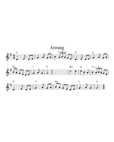 Arirang (Version 4) sheet music preview