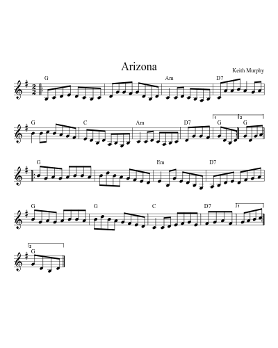 Arizona sheet music preview
