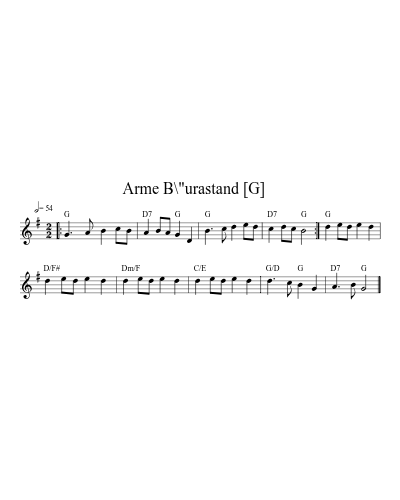 Arme B\"urastand    [G] sheet music preview