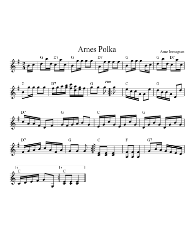 Arnes Polka sheet music preview