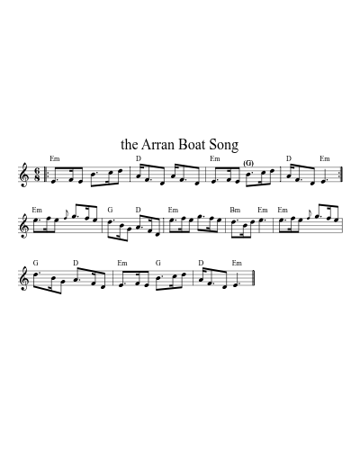 the Arran Boat Song (Version 5) sheet music preview