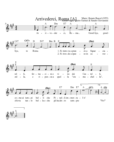 Arrivederci, Roma   [A] (Version 4) sheet music preview