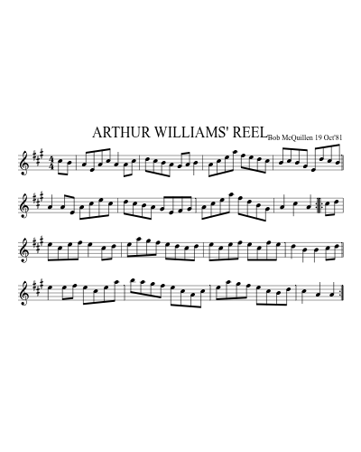 ARTHUR WILLIAMS' REEL (Version 2)