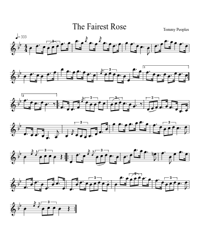 The Fairest Rose sheet music preview