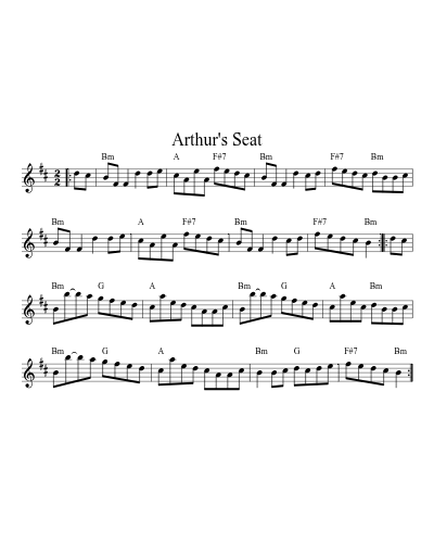 Arthur's Seat (Version 6) sheet music preview