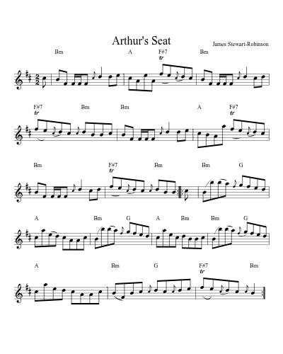 Arthur's Seat (Version 7) sheet music preview
