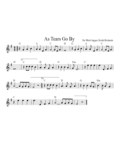 As Tears Go By (Version 2)