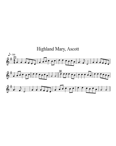 Highland Mary, Ascott