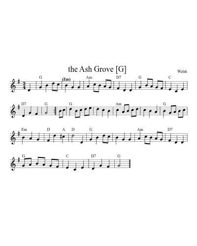 the Ash Grove  [G] (Version 3)