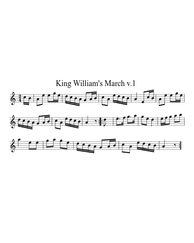 King William's March  v.1 (Ash Grove Standpiece 1)