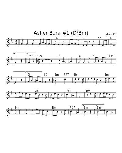 Asher Bara #1 (D/Bm) (Version 2)