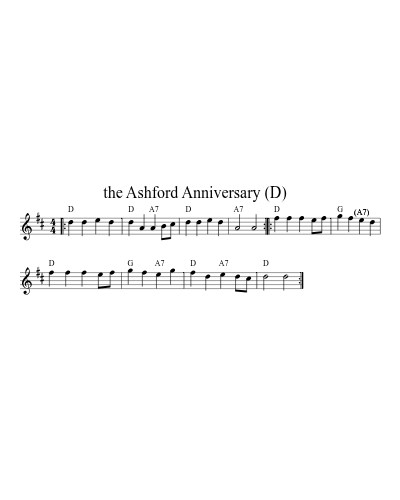 the Ashford Anniversary   (D) (Version 2) sheet music preview