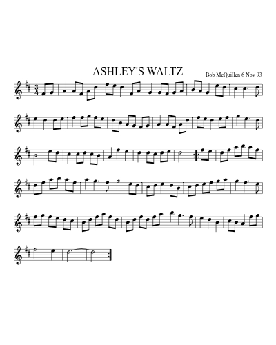 ASHLEY'S WALTZ (Version 2) sheet music preview