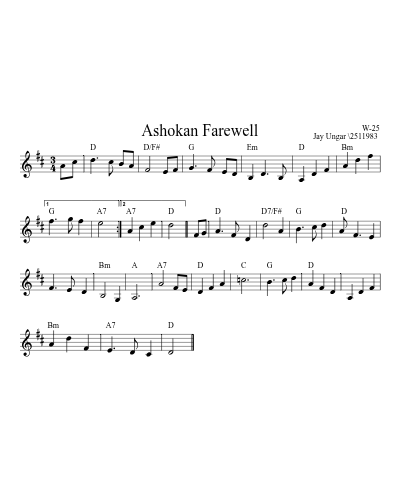 Ashokan Farewell (Version 12)