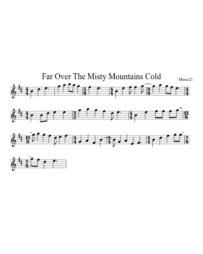 Far Over The Misty Mountains Cold