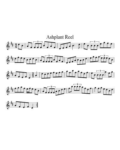 Ashplant reel (Version 2) sheet music preview