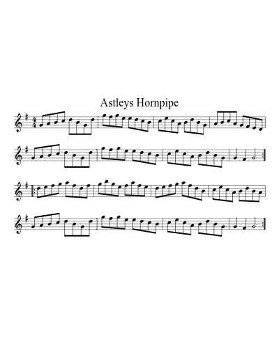 Astleys Hornpipe sheet music preview