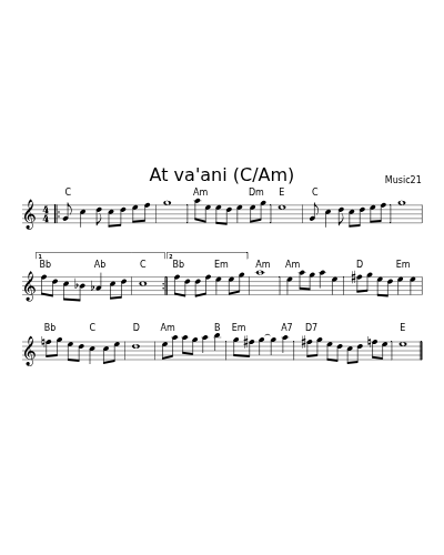 At va'ani (C/Am) (Version 4)