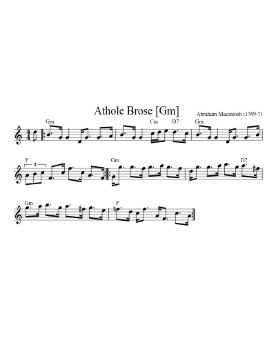 Athole Brose  [Gm] (Version 2) sheet music preview