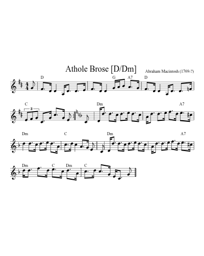 Athole Brose  [D/Dm] (Version 4)