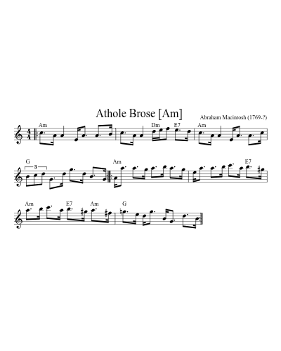 Athole Brose  [Am] (Version 3)