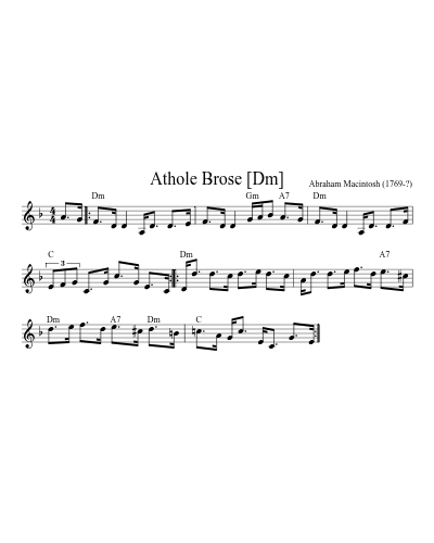 Athole Brose [Dm] (Version 3) sheet music preview