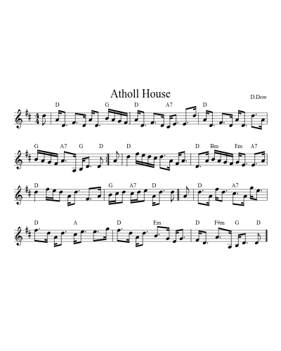 Atholl House sheet music preview