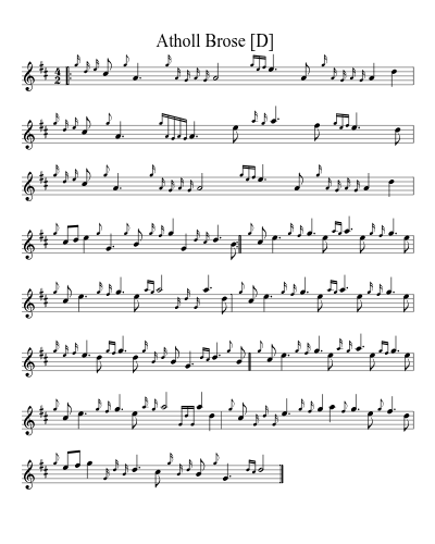 Atholl Brose  [D] (Version 2) sheet music preview