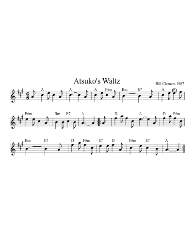 Atsuko's Waltz sheet music preview