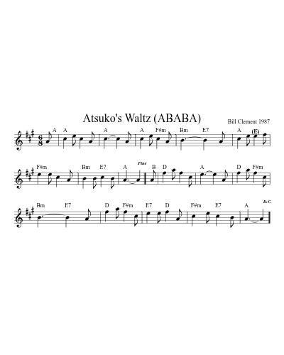 Atsuko's Waltz (ABABA) sheet music preview