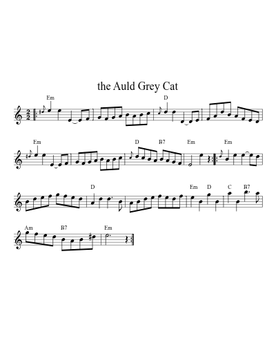 the Auld Grey Cat (Version 5) sheet music preview