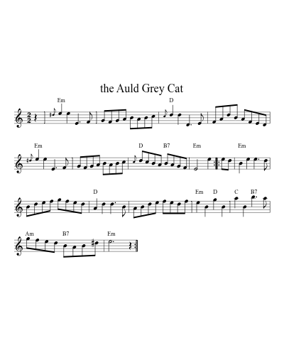 the Auld Grey Cat (Version 6) sheet music preview