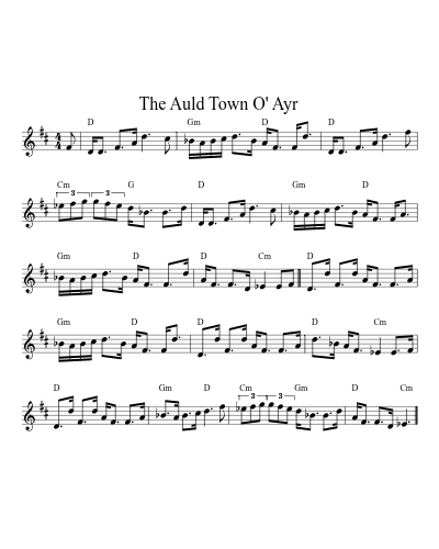 The Auld Town O' Ayr sheet music preview