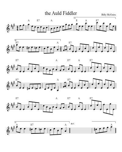 The Auld Fiddler (Version 5) sheet music preview