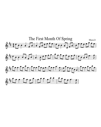 The First Month Of Spring sheet music preview