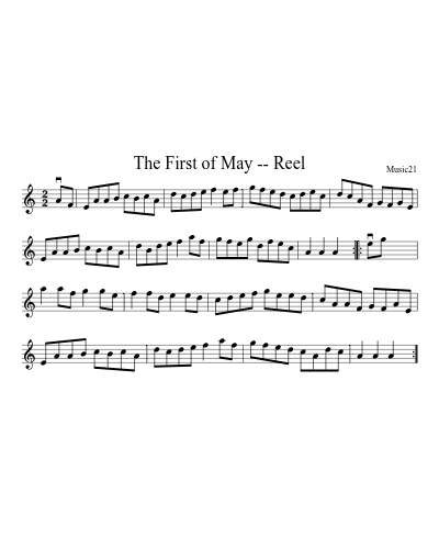 The First of May -- Reel sheet music preview