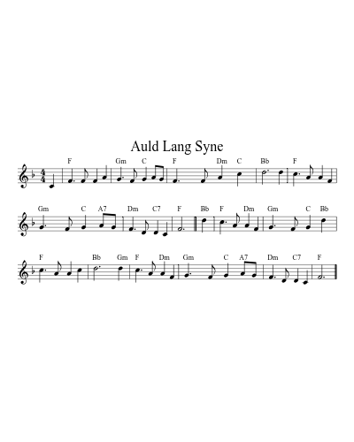 Auld Lang Syne (Version 12) sheet music preview