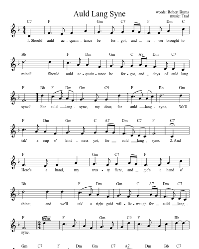 Auld Lang Syne (Version 13) sheet music preview