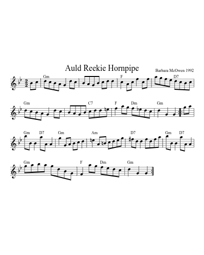 Auld Reekie Hornpipe (Version 9) sheet music preview