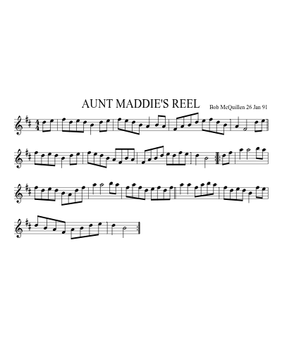 AUNT MADDIE'S REEL (Version 2) sheet music preview