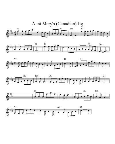Aunt Mary's (Canadian) Jig (Version 4)